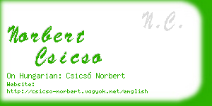 norbert csicso business card
