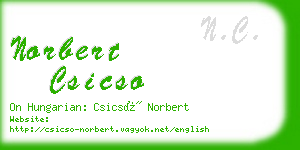 norbert csicso business card